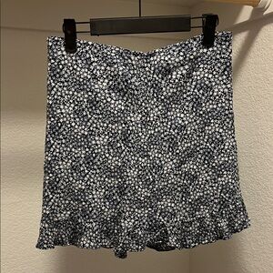 Abercrombie & Fitch Black and White Floral Mini Skirt